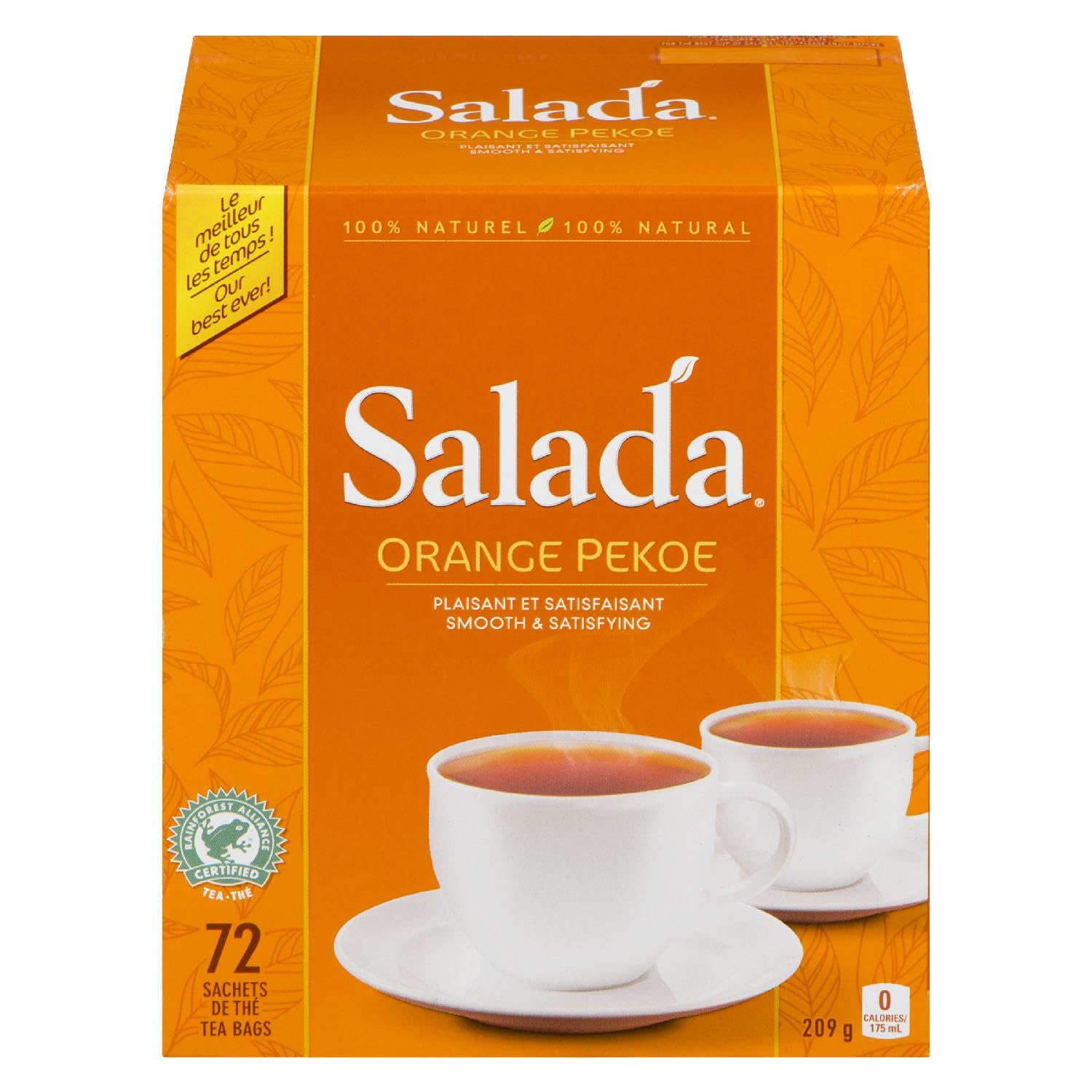 Salada Orange Pekoe Tea 72Ct Tea Bags, (Imported From Canada)