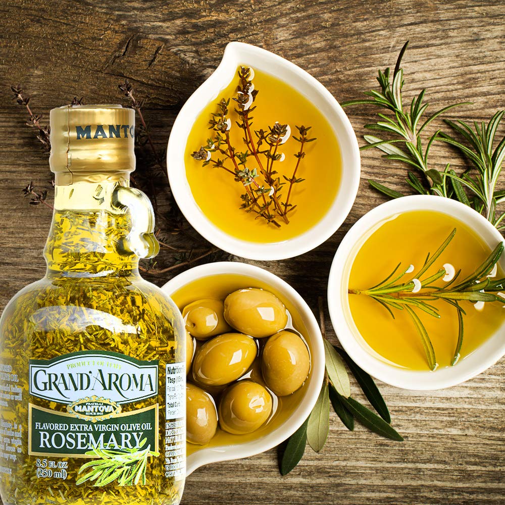 Mantova GrandAroma Flavored Extra Virgin Olive Oil, Rosemary, 8.48 Ounce