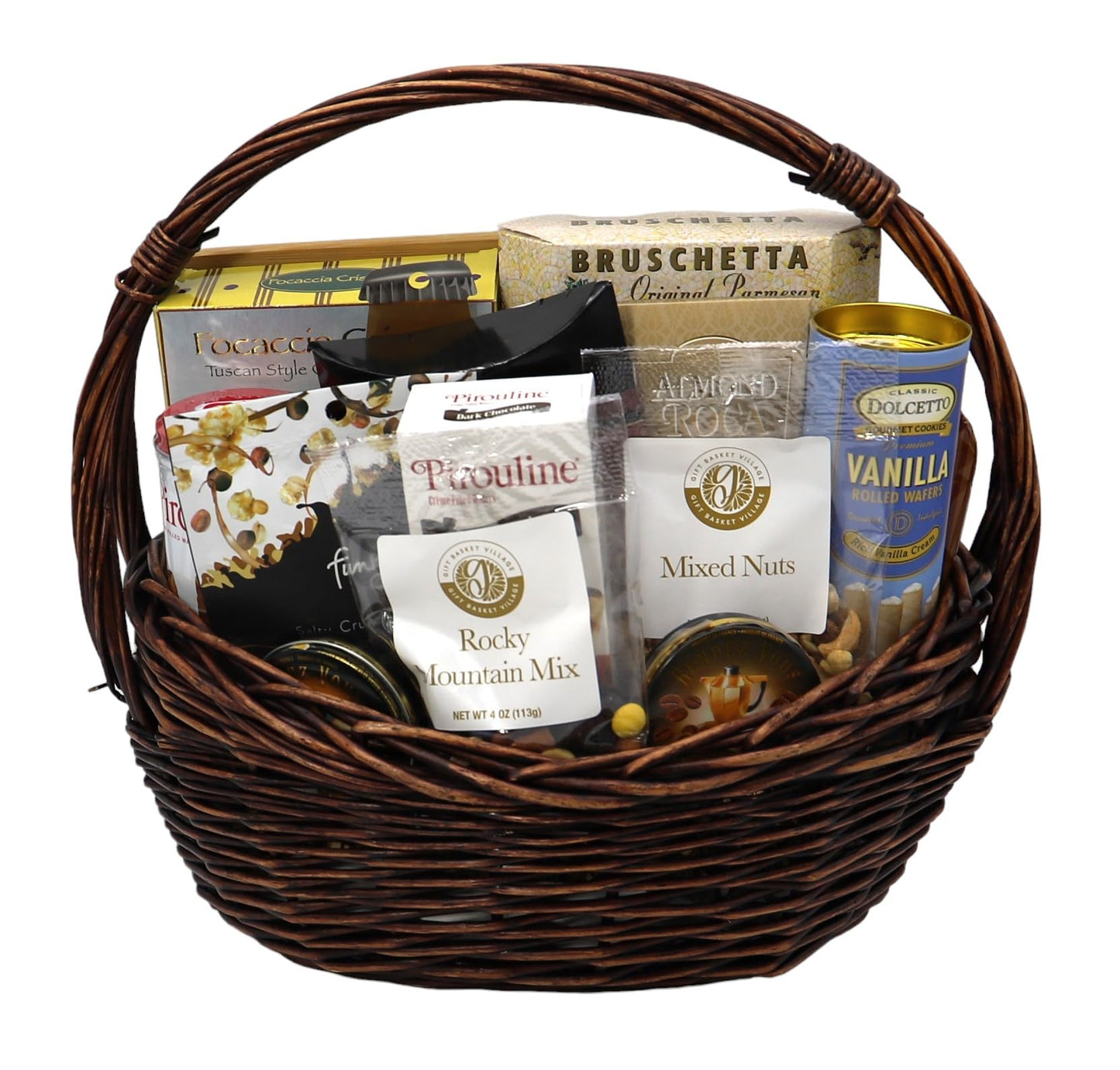 Gift Basket Village - The Ultimate Gourmet Gift Basket - Premium Gourmet Food Gift Basket With Crackers, Cookies, Wafers, Chocolate - Ideal Gift Baskets For Any Occasion - Made In Usa Food Gift Basket