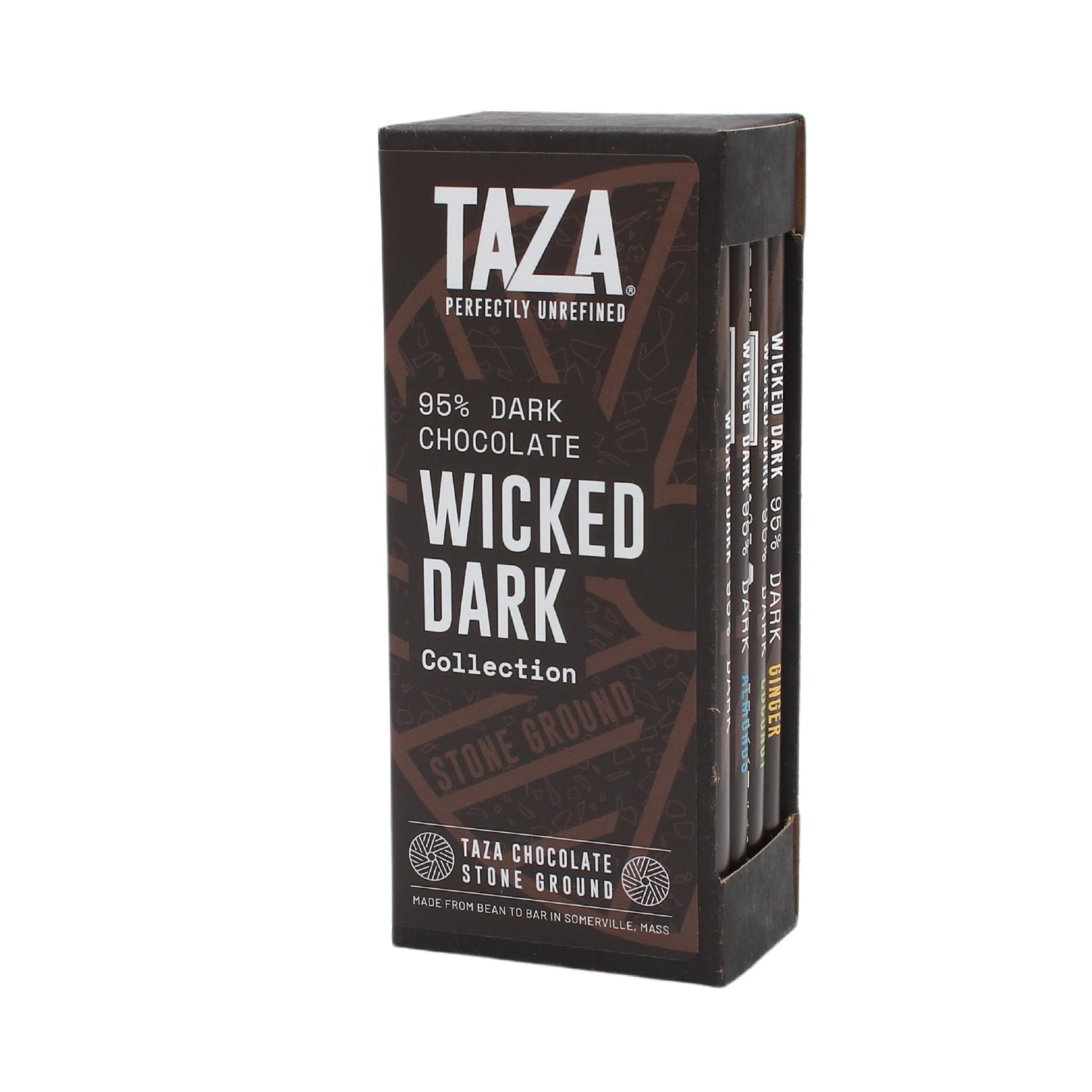 Taza Chocolate Organic Wicked Dark 95% Dark Bar Variety Pack, Vegan, 2.5 oz (4 count)
