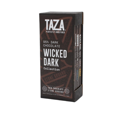 Taza Chocolate Organic Wicked Dark 95% Dark Bar Variety Pack, Vegan, 2.5 oz (4 count)