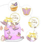 60Pcs Butterfly Cupcake Topper Pink Gold, Lively 3D Butterflies With 2Pcs Happy Birthday Topper For Cake Decor Birthday Annivers