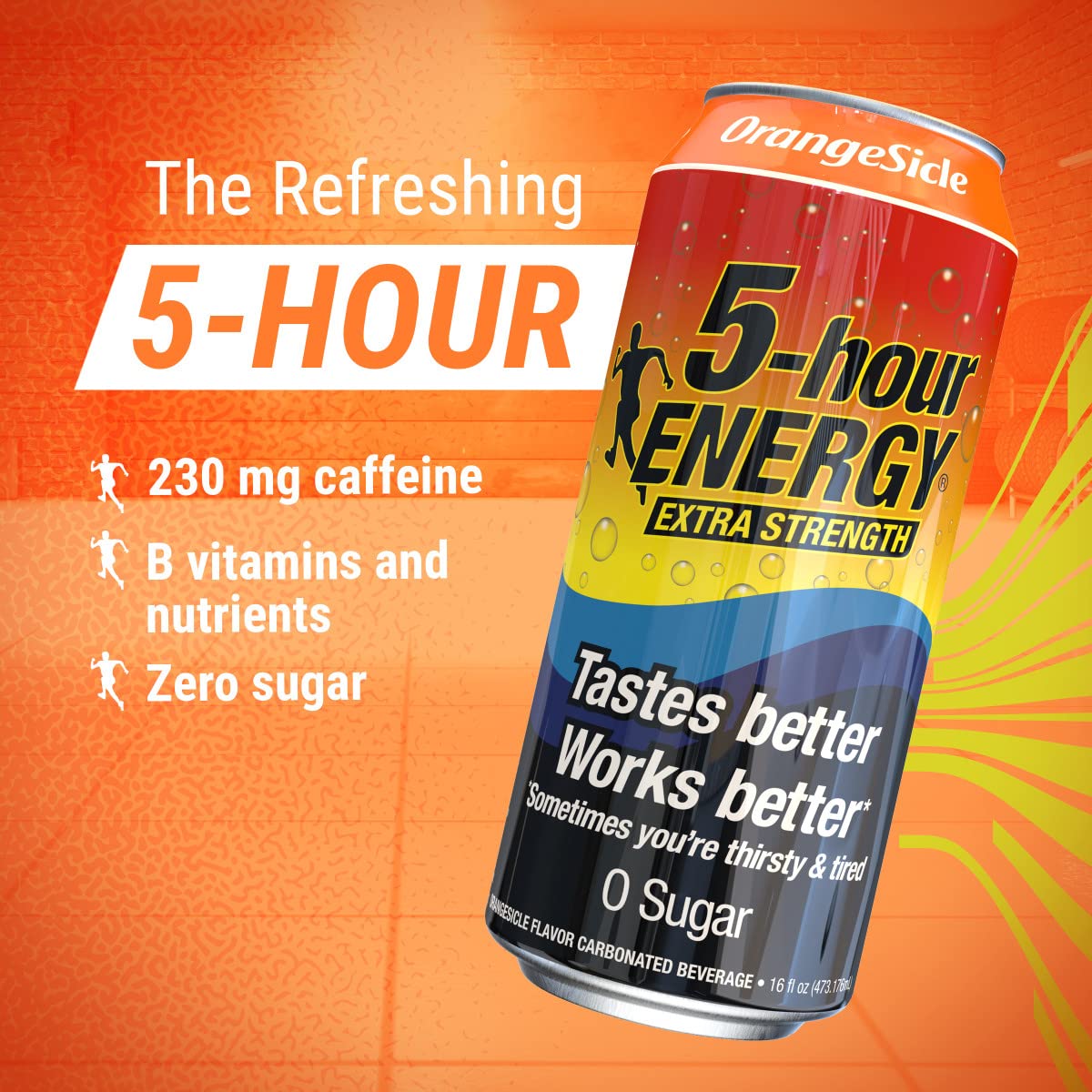 5-hour ENERGY Extra Strength Energy Drink, OrangeSicle Flavor, 16 oz, Sugar-Free, 230mg Caffeine, 12 Cans