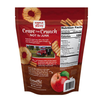 Simple Slices Gourmet Nut Baked Apple Chips, Usa Grown Sliced Dried Apples, Adults & Kids Vegan Snack, Naturally Sweet, No Added