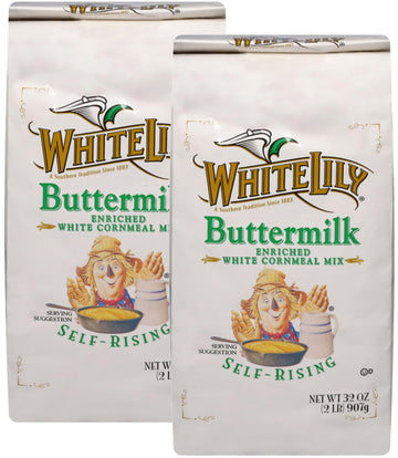 White Lily Self-Rising Buttermilk Corn Meal, 2 lb Bag (Pack of 2)