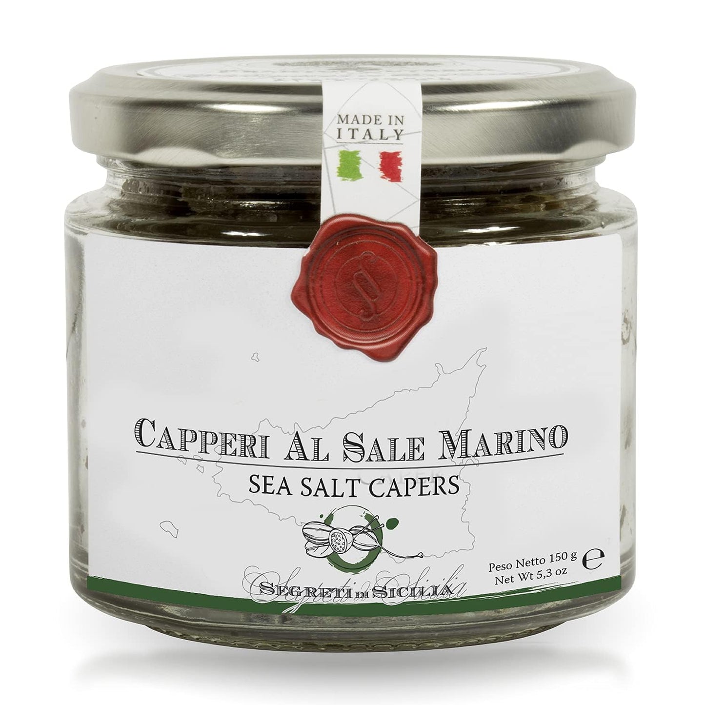 Frantoi Cutrera Gourmet Italian Capers in Sea Salt - Mediterranean Capers Non Pareil For Cooking and Garnishing, Imported From I