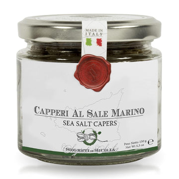 Frantoi Cutrera Gourmet Italian Capers in Sea Salt - Mediterranean Capers Non Pareil For Cooking and Garnishing, Imported From I