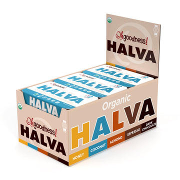 Organic OhGoodness! Coconut Halva - Case Of 12 - Only TWO Simple Ingredients, Melt-in-Mouth Snack & Dessert, Coconut Sap Sweeten