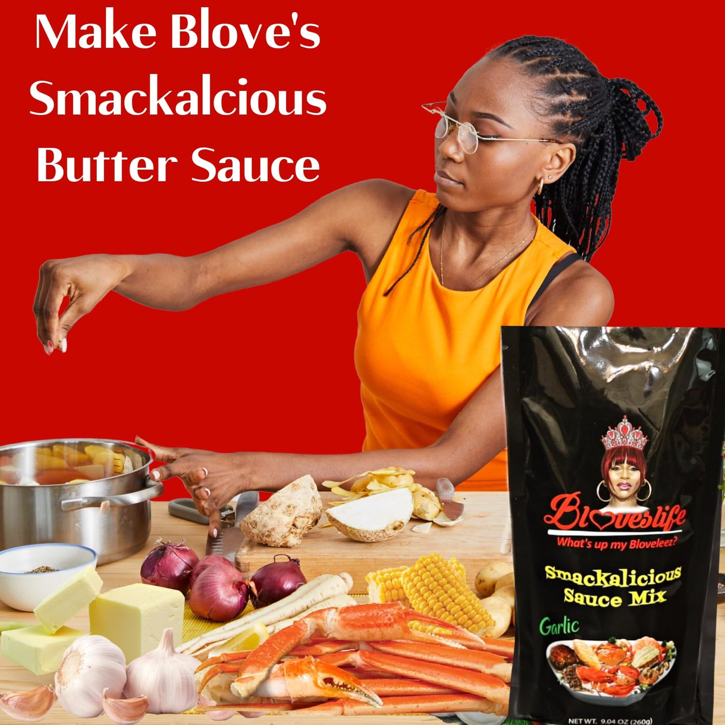 Blove's Smackalicious Sauce Seasoning Mix (Garlic) Seasoning mix for making Smackalicious Sauce by Bloveslife. Great on fish, cr