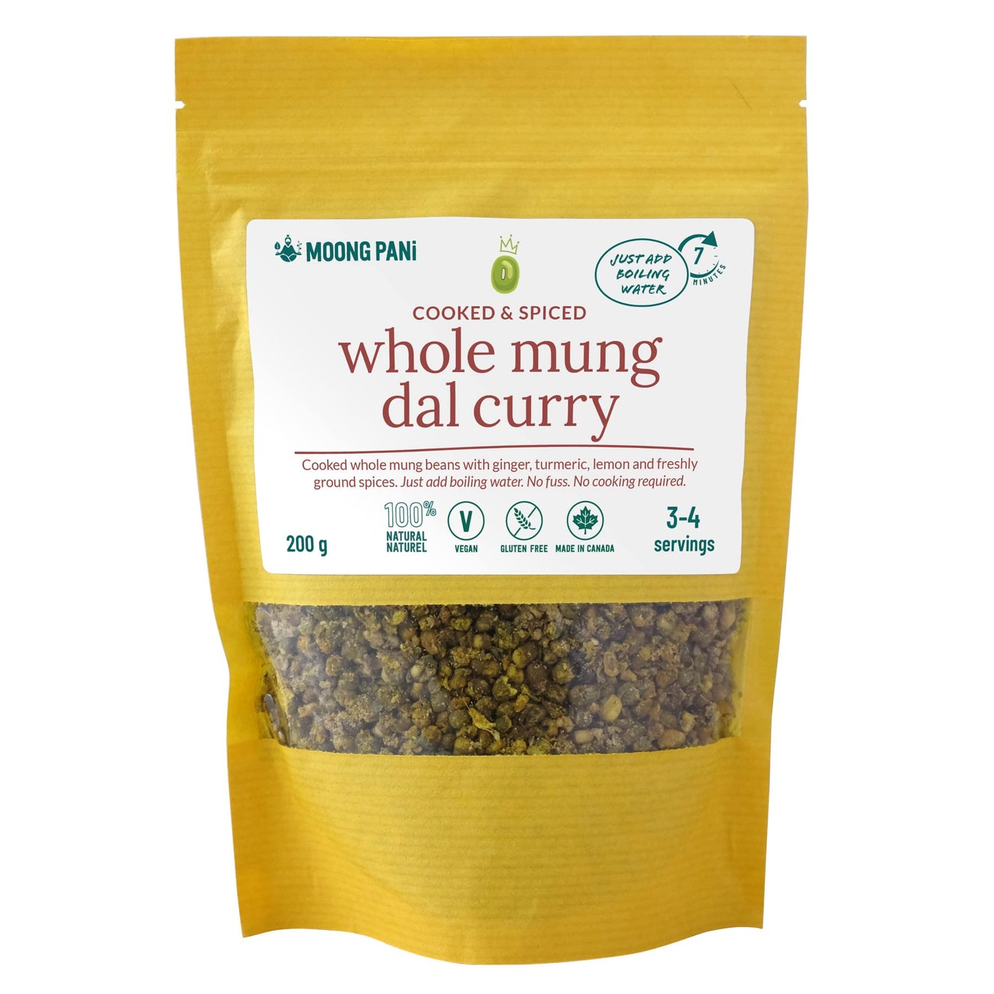 Whole Mung Dal Curry | Made With Cooked, Spiced And Dehydrated Green Whole Mung | Vegan | Gluten-Free, Soy-Free | All Natural |