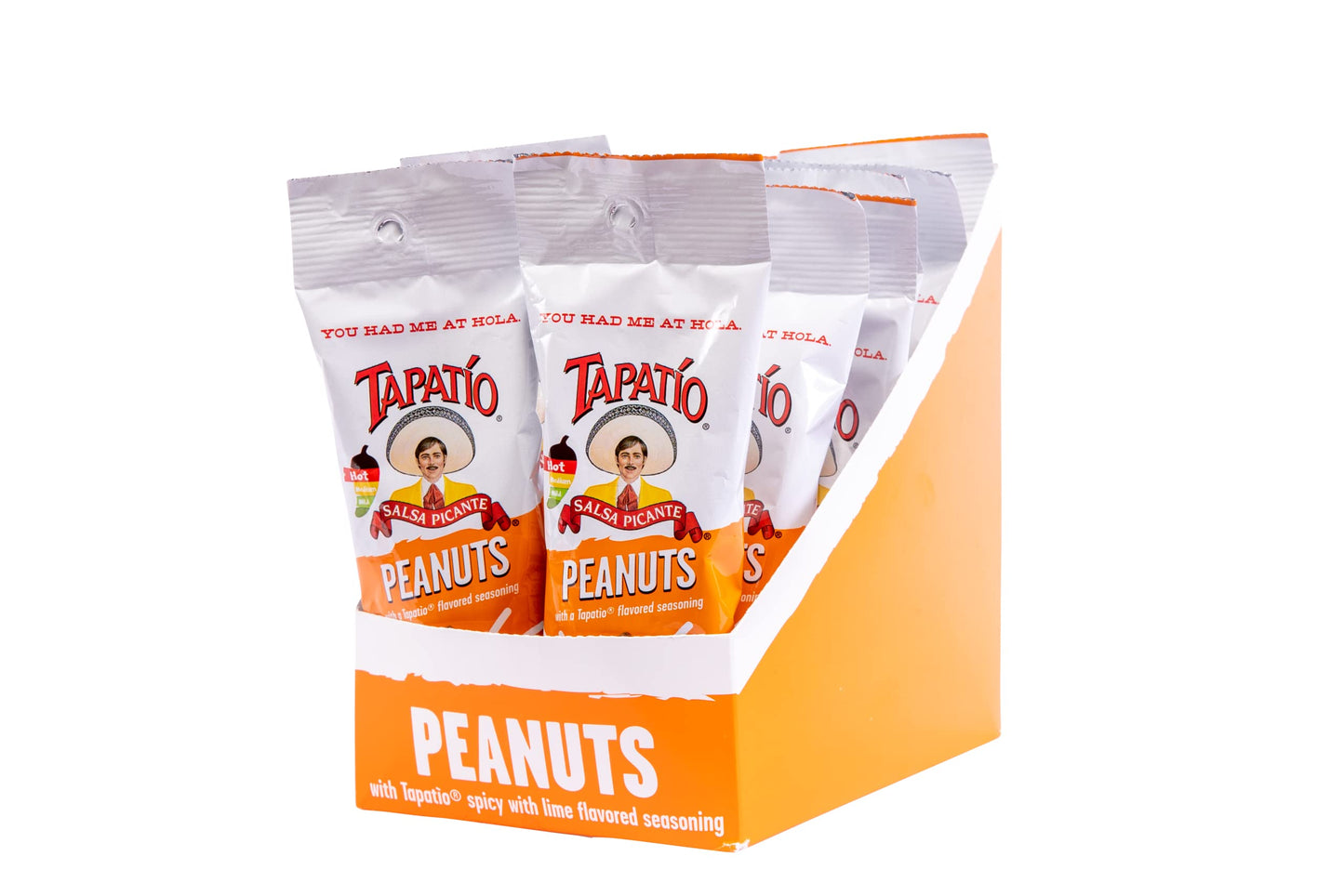 Straight Up Nuts Tapatio Peanuts – Spicy Snack, Salted, Travel Size, 1.5 oz Bags, 12-Pack