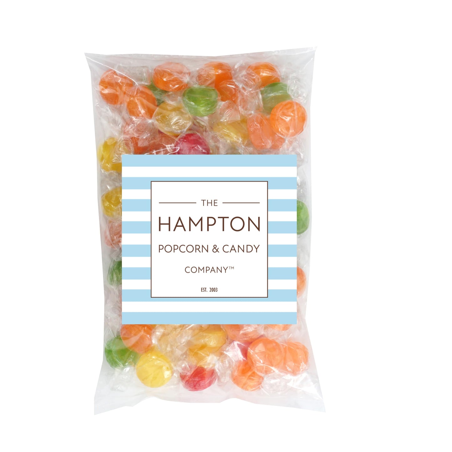Assorted Fruit Hard Candy, 1 Pound Bulk Candy (Approx. 75 Pcs.), Individually Wrapped Hard Candy, Fruit Discs Candy, The Hampton