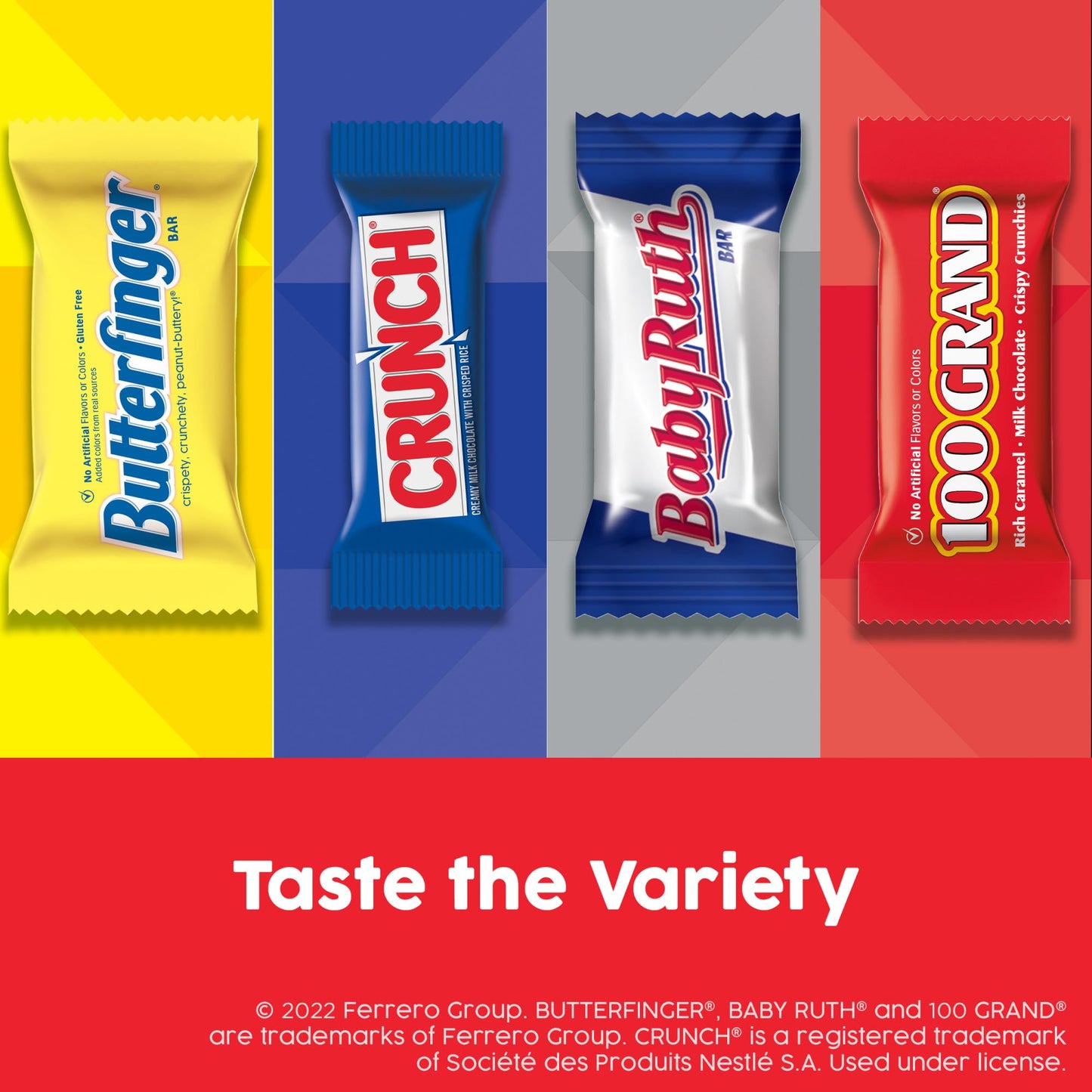 Butterfinger, Crunch, Baby Ruth And 100 Grand, Bulk 60 Pack, Assorted Fun Size Chocolate Candy Bars, Stocking Stuffers, 37.2 Oz