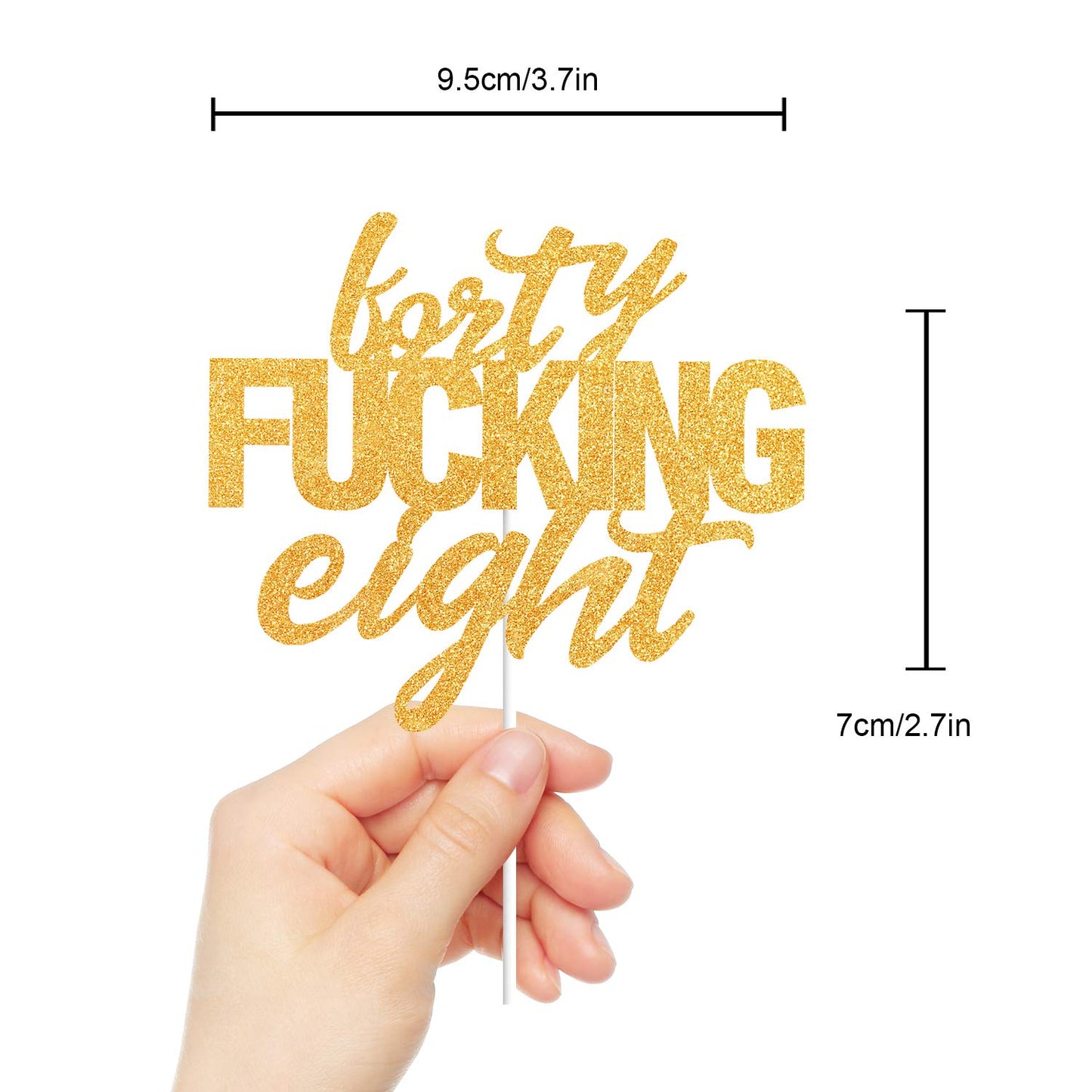 Forty Eight Gold Glitter Cake Toppers 48 Years Old 48Th Birthday Anniversary Party Decorations Supplies