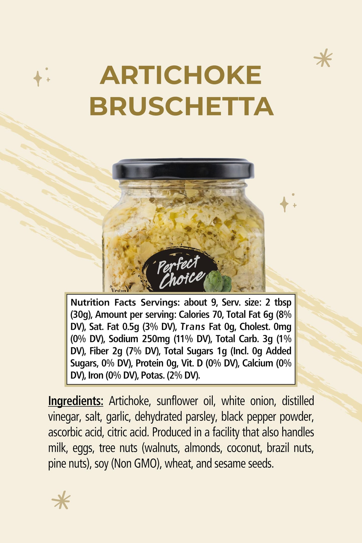 Perfect Choice Artichoke Bruschetta - Delicious Bruschetta Bread Spread - Ready-To-Eat Dip - 9.9 Oz (Pack Of 3)