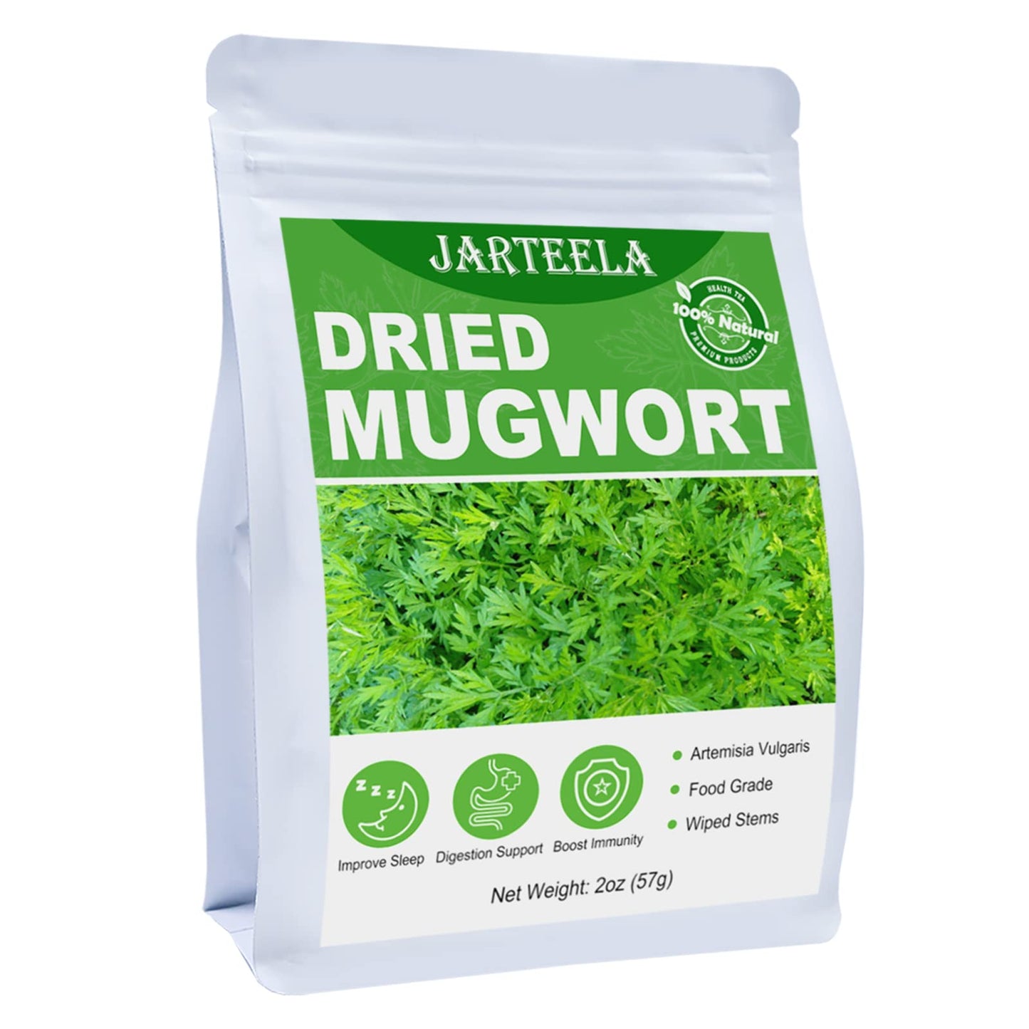Jarteela Premium Dried Mugwort Herbs - 2oz Loose Leaf - Non-GMO, Caffeine-Free