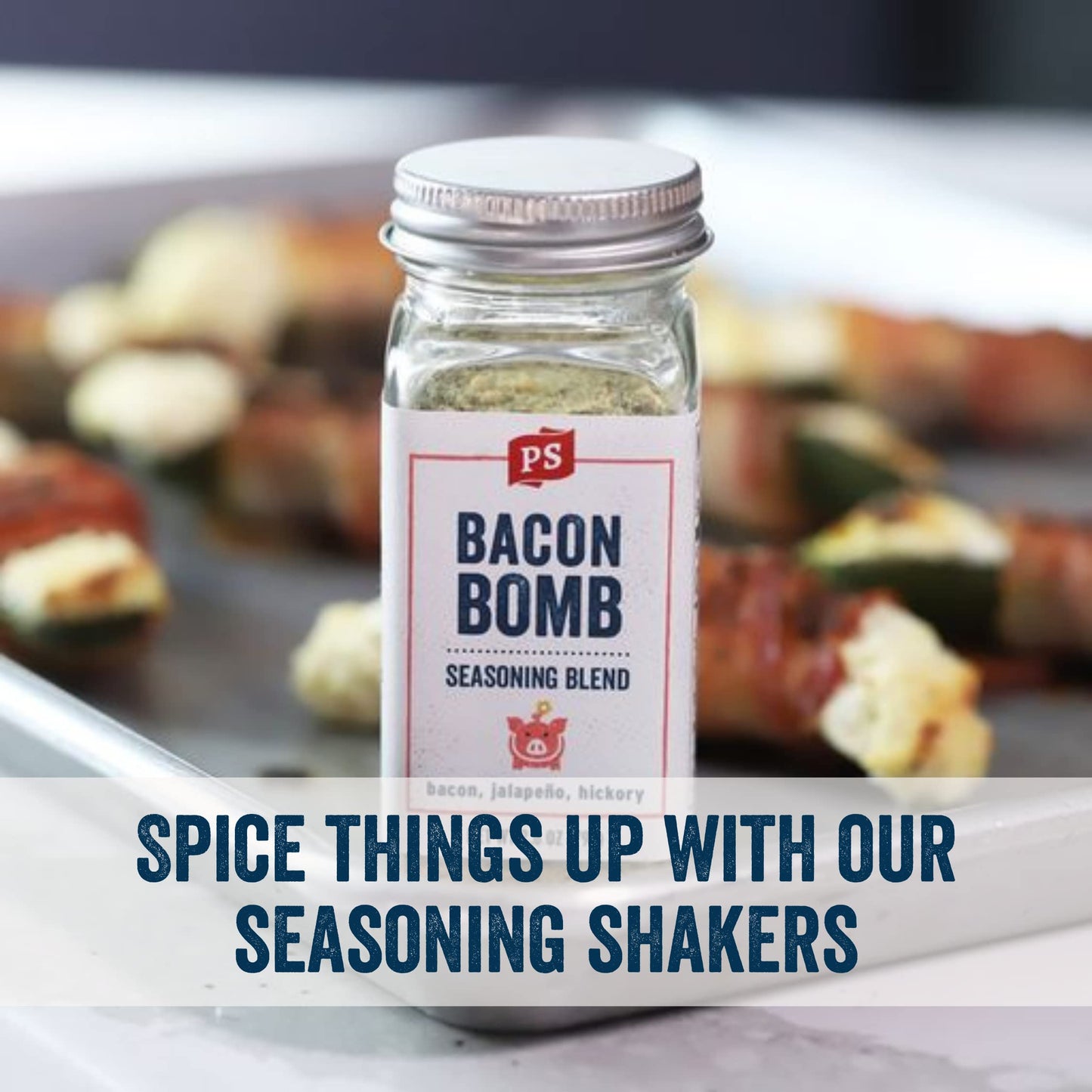 PS Seasoning Bacon   - Jalapeno Hickory Bacon Seasoning Powder - 2.8 oz - All-Purpose BBQ Dry Rub for Meats and Snacks