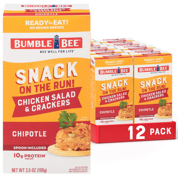 Bumble Bee Snack On The Run Chipotle Chicken Salad with Crackers Kit, 3.5 oz (Case of 12) - Ready to Eat, Spoon Included - Shelf