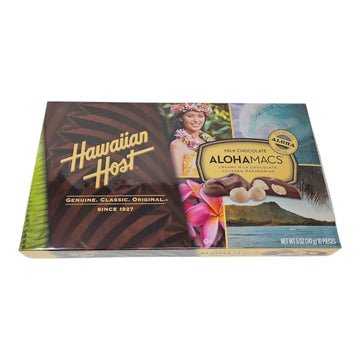 Hawaiian Host AlohaMacs - Premium Milk Chocolate Covered Macadamia Nuts - Hand-Selected Macadamias, A Taste of Hawaii - 10 Piece