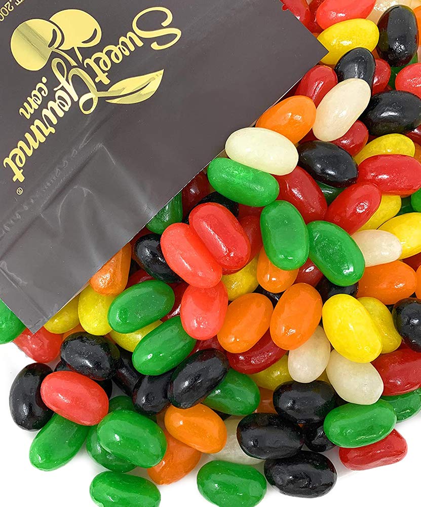 SweetGourmet Spice-Flavored Jumbo Jelly Beans, 7 Classic Flavors Candy Mix, 2 Pounds