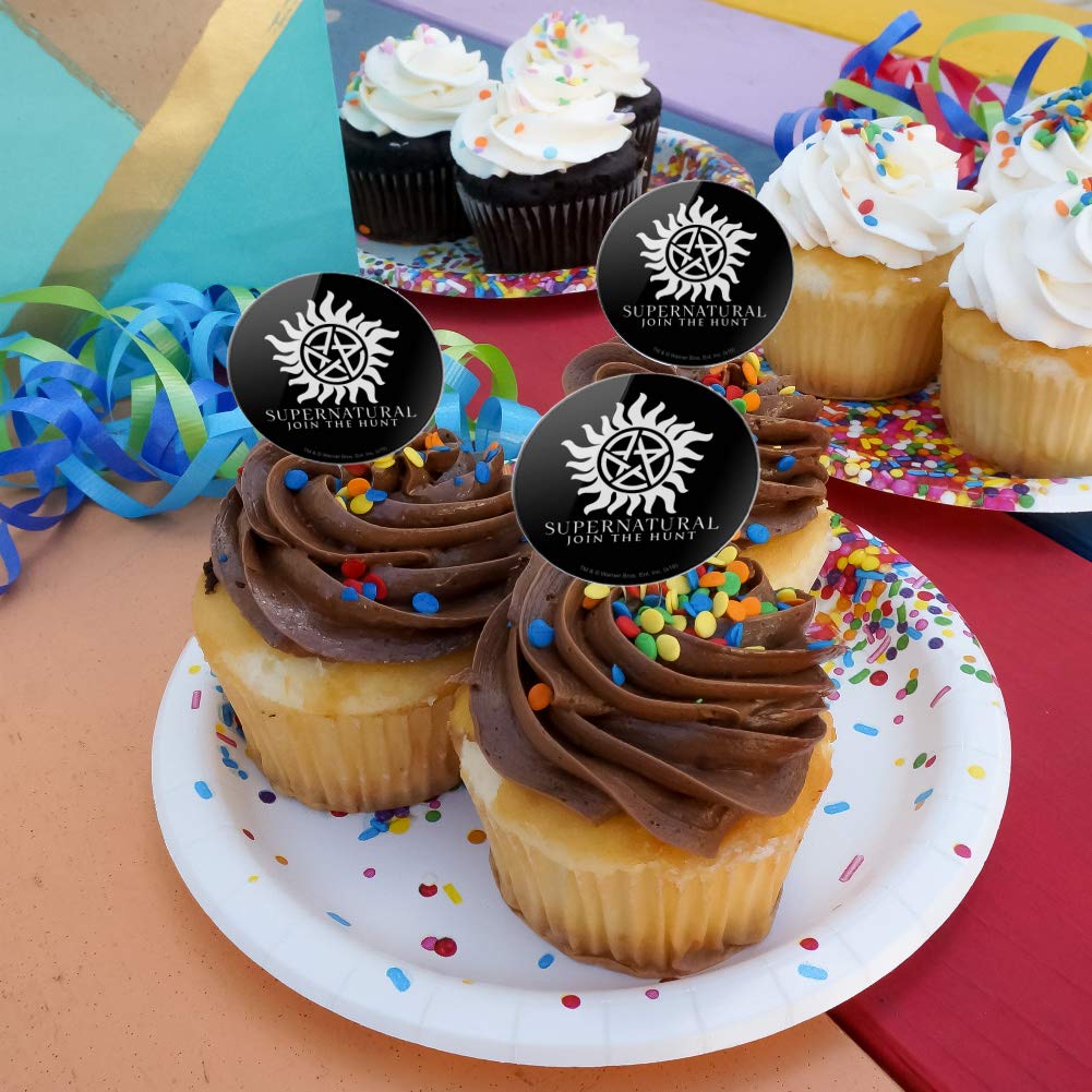 GRAPHICS & MORE Cupcake Picks Set of 6, Round, Acrylic, Anti Possession Symbol, Model CUPCAKE.ROUND.WBGAM070.Z004859_8
