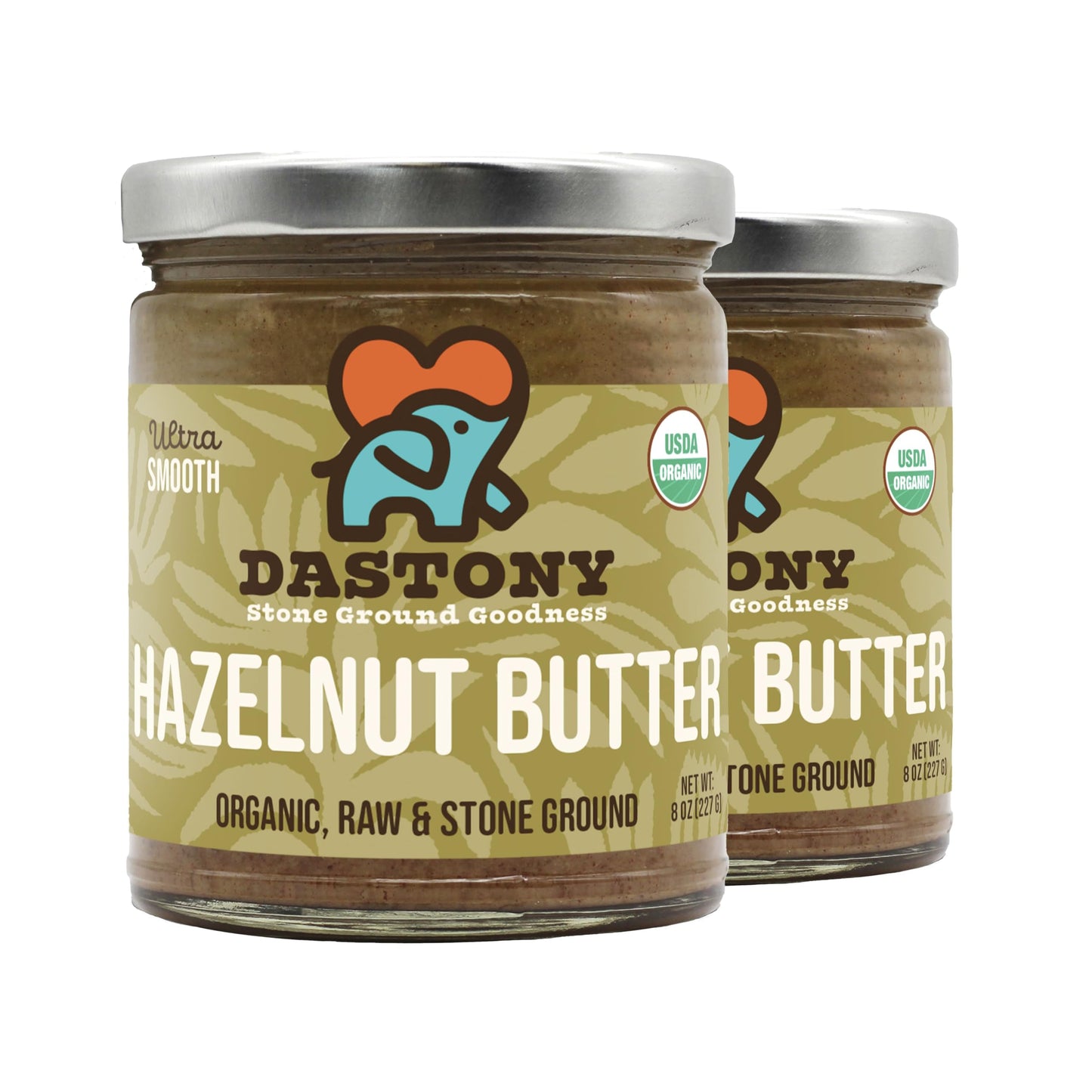 Dastony Organic Raw Hazelnut Butter, Vegan, Non-GMO, Gluten-Free, 8 oz (Pack of 2)
