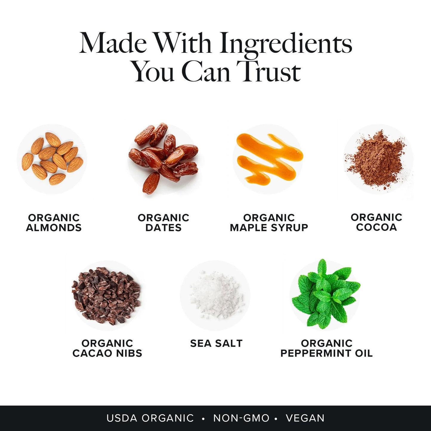 Truvani Plant Based Snack Bars | Chocolate Mint 12 Pack | 7g Protein | USDA Organic and Vegan | The Only Bar | Dairy, Soy, and G