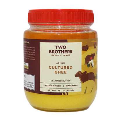 TWO BROTHERS ORGANIC FARMS - Desi Cow Ghee (1000 Ml) | Cultured Cow Desi Ghee | Curd-Churned Bilona Ghee | Pure, Natural, And He