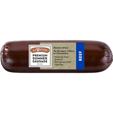 Old Wisconsin Premium Summer Sausage, 100% Natural Meat, Charcuterie, Ready To Eat, High Protein, Low Carb, Keto, Gluten Free, B