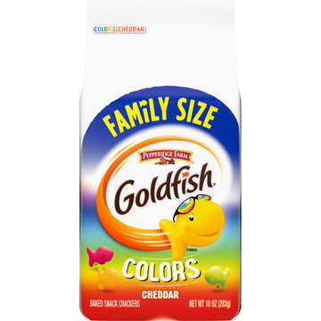 Pepperidge Farm Colors Cheddar Crackers, Snack Crackers, Family Size 10 Oz. Bag