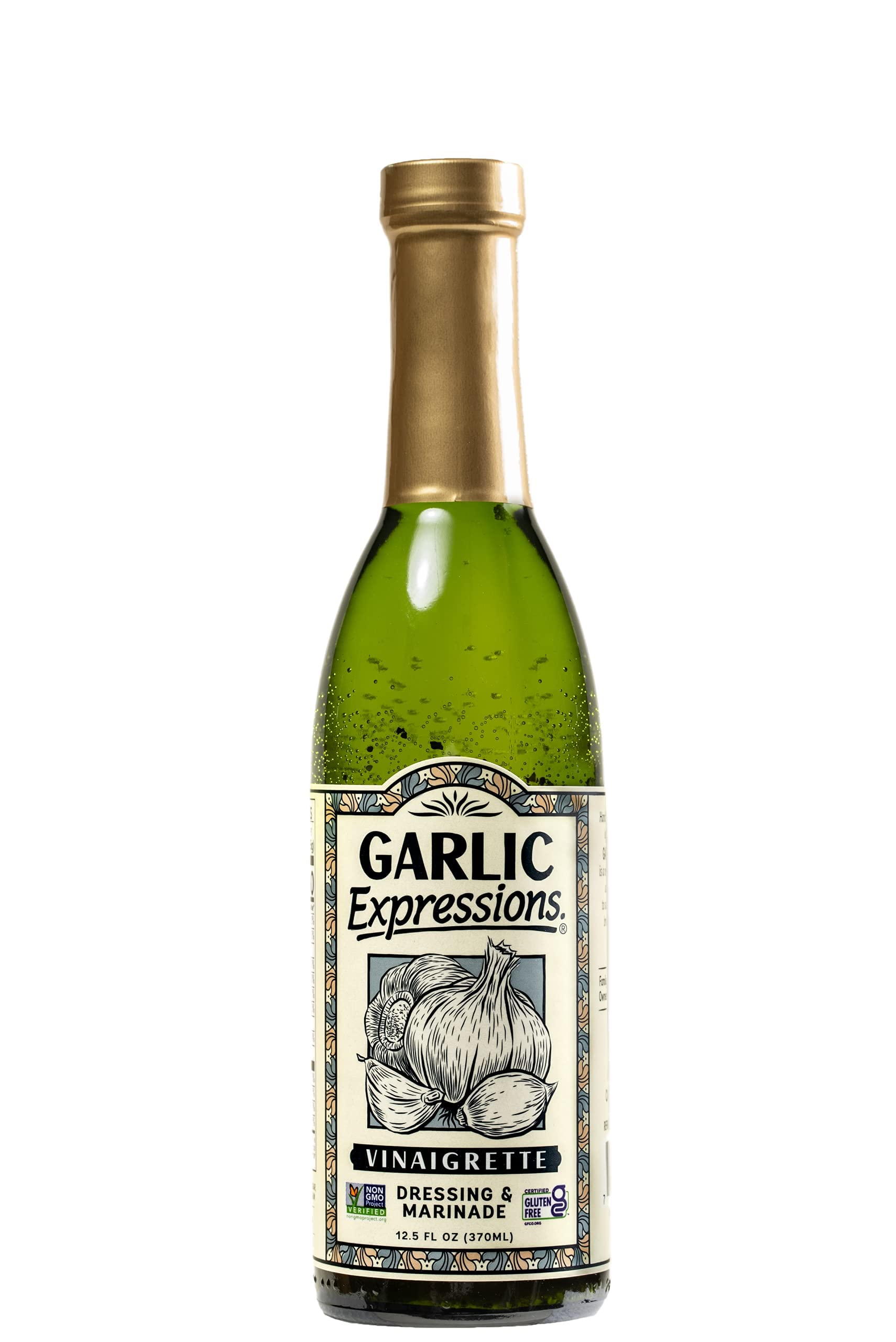 Garlic Expressions Vinaigrette Salad Dressing, Marinade | Non GMO, Vegan, Gluten Free Garlic Oil Vinaigrette Dressing | 12 Ct