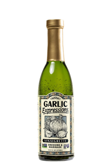 Garlic Expressions Vinaigrette Salad Dressing, Marinade | Non GMO, Vegan, Gluten Free Garlic Oil Vinaigrette Dressing | 12 Ct