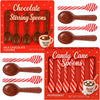 Candy Cane Peppermint & Milk Chocolate Candy Spoons - Edible Stirring Stick Hot Chocolate Coffee Tea Cocoa Bar Supply - Christmas Stocking Stuffer Holiday Gift Treat (1 Pack Of Each(11 Total Spoons))