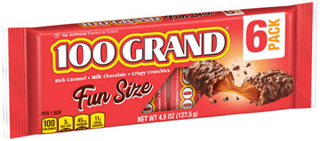 100 Grand Fun Size, 4.5 oz, 6 Count (Pack of 1)