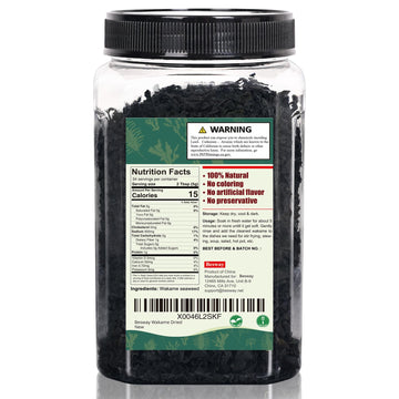 Besway Wakame Seaweed 6 Oz, 100% Nature Dried Seaweed For Seaweed Salad, Flavorful Soups & Stews, Healthy Dried Vegetables Non-G