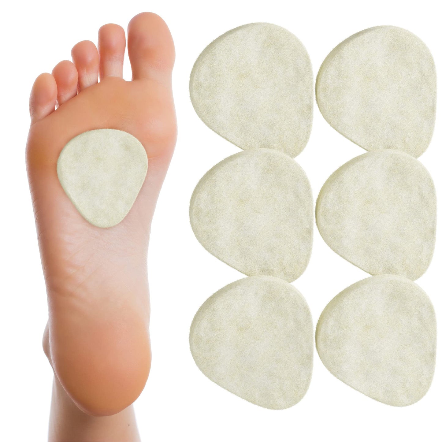 Metatarsal Felt Foot Pad 3/16'' Thick - 6 Pairs (12 Pieces)
