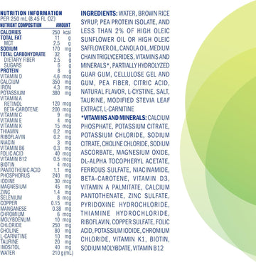 Compleat Pediatric Standard 1.0 Plant-Based Vanilla Nutrition Shake, 8g of Protein, 27 Vitamins & Minerals - Vegan Tube Feeding