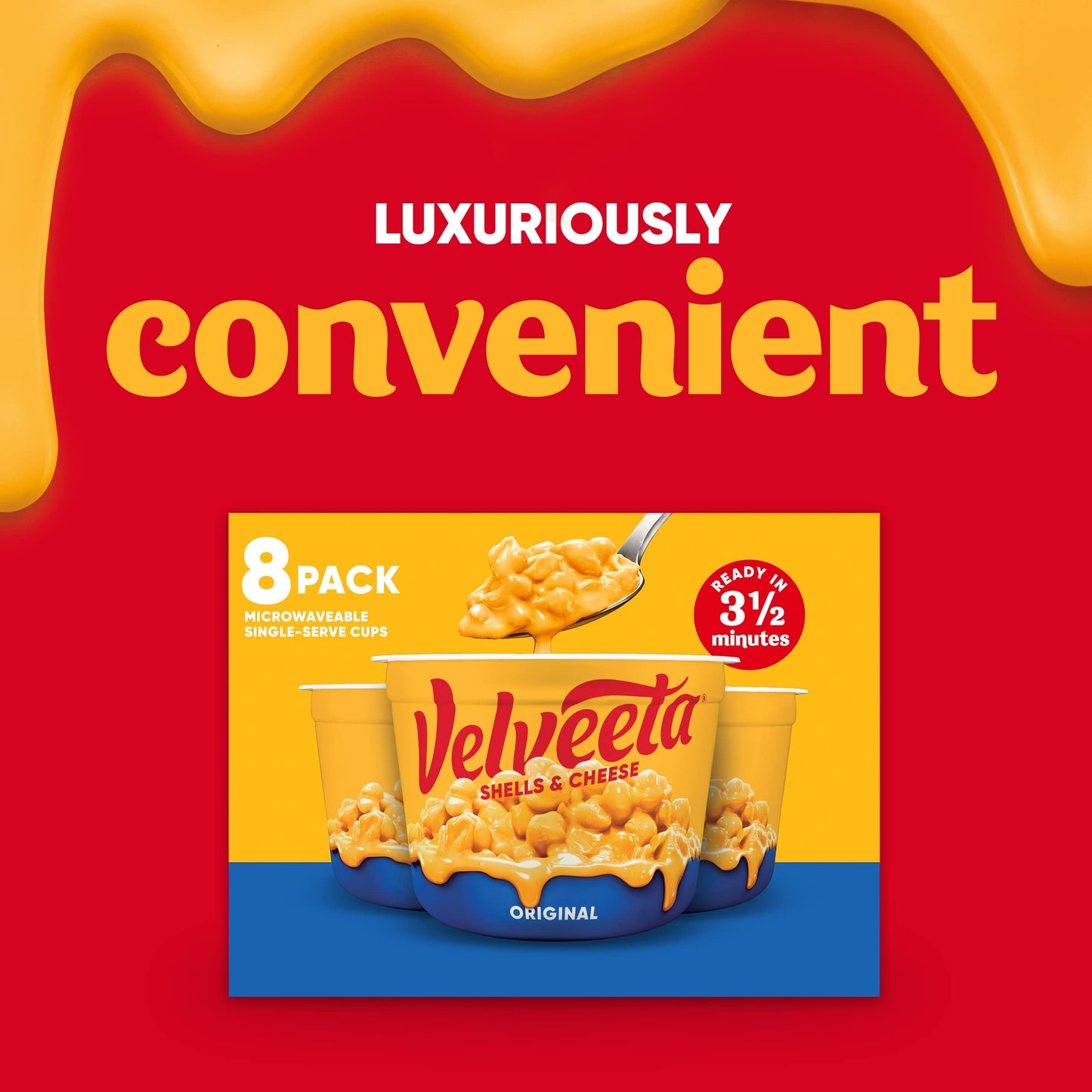 Velveeta Shells & Cheese Original Microwaveable Shell Pasta & Cheese Sauce  8 ct Box  2.39 oz Cups