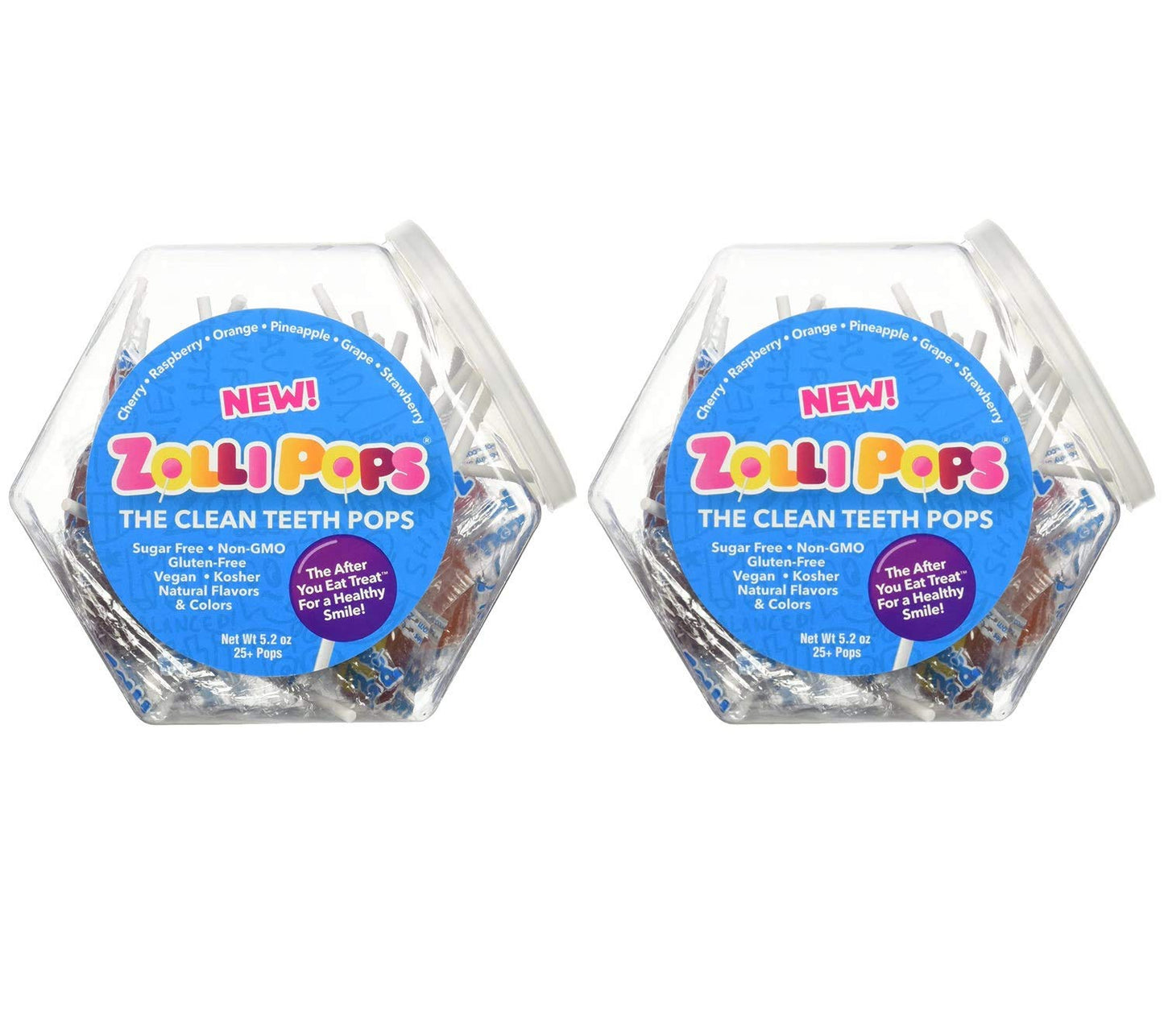 Zollipops Clean Teeth Lollipops - Sugar-Free Candy, Assorted Flavors, 5.2 Ounce - A Mix of Flavors for a Fun and Dental-Friendly