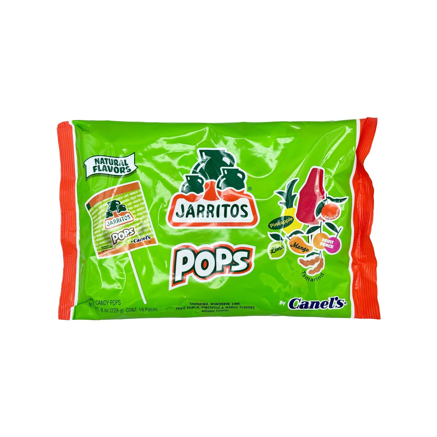Canels Jarritos Pops - Spicy or Sweet Lollipop Candy, 8 oz, Pink, Naturally Flavored Mexican Candy, Assorted Treats