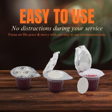 PACK IT HUB Communion Cups and Wafer Set - Pre-filled - 1000 Count - Trusted Concord G  Juice