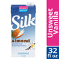 Silk Shelf-Stable Almondmilk, Unsweetened Vanilla, Dairy-Free, Vegan, Non-Gmo Project Verified, 1 Quart