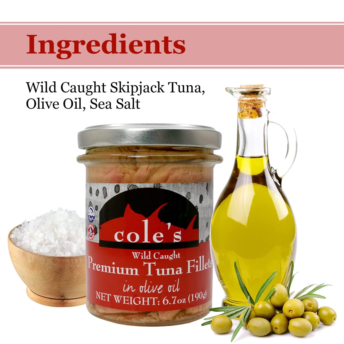 Coles Fresh Canned Tuna Fillets In Olive Oil 6 Pack - Gluten Free Fresh Fish, Wild Caught Tuna Fish, Healthy Snacks, And High Pr