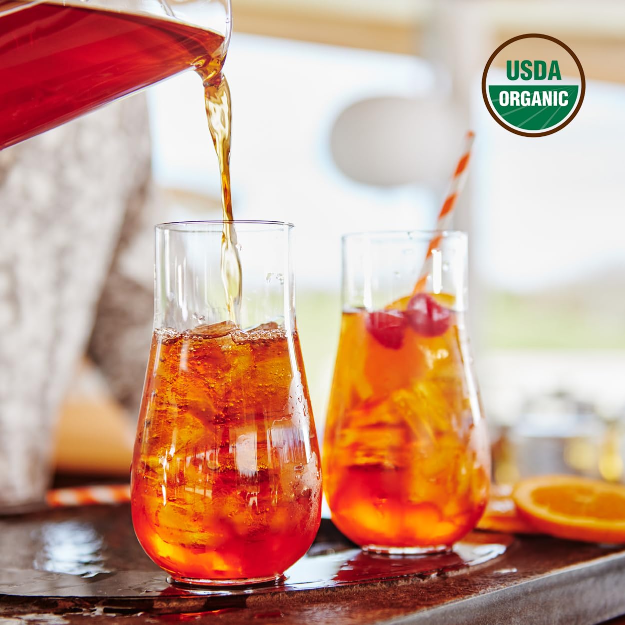 Grace Farms Organic Iced Tea - Rooibos Chai, Sugar-Free, 12 Brew Bags (1qt each), Refreshing & Spiced, Easy Cold Brew