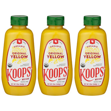 Koops' Organic Yellow Mustard - Gourmet Mustard, Gluten-Free, Kosher, Usda Certified Organic, Made In Usa, From Quality Mustard