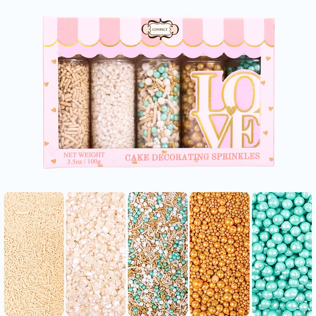 Confect Fairytale Frozen Cake Decorating Sprinkles, Multicolor Edible Mix, Vegan & Gluten-Free, 5 Oz