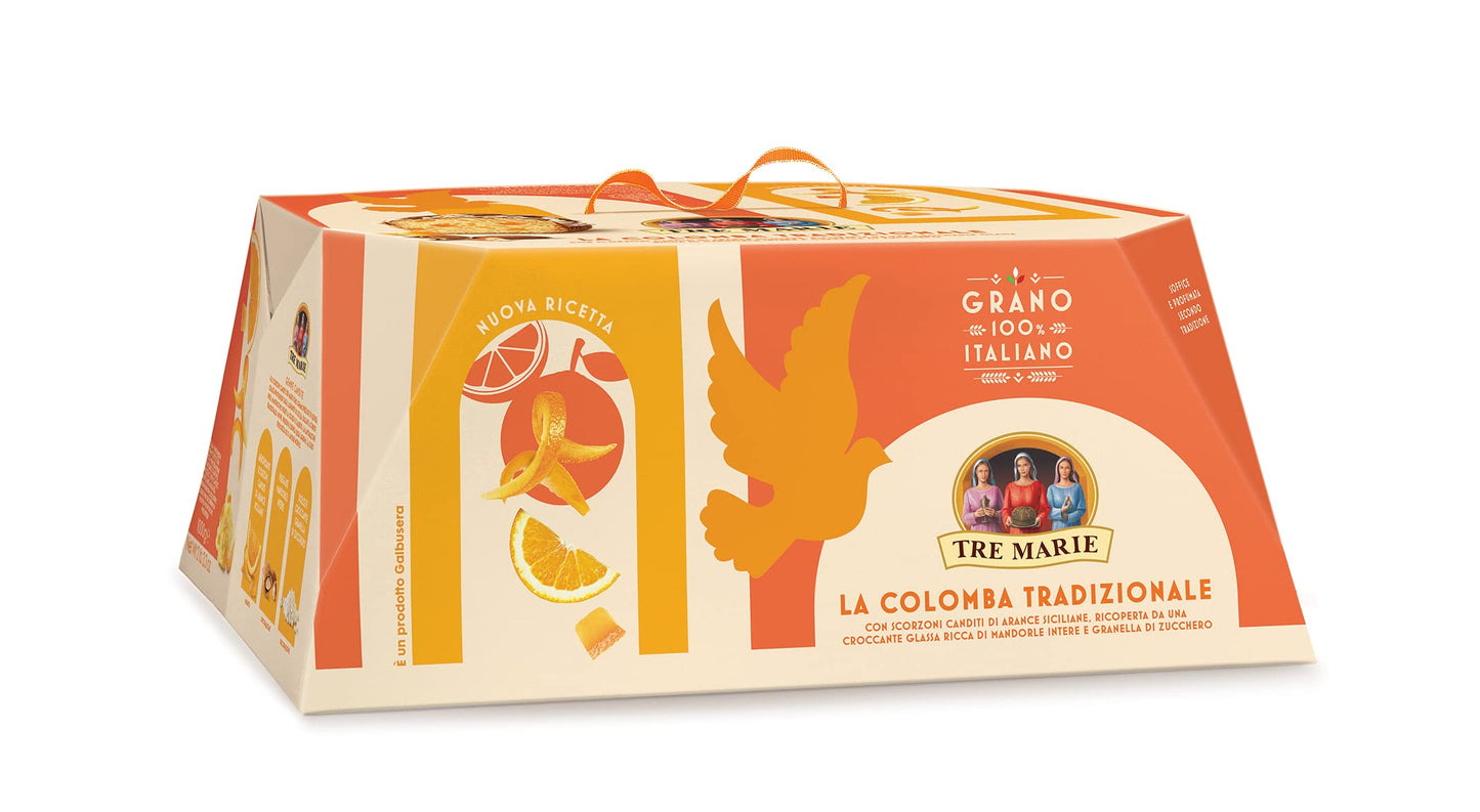 Tre Marie: Italian Easter Dove ''La Colomba'', Traditional Recipe With Sicilian Orange Peel 1000gr/33.81oz