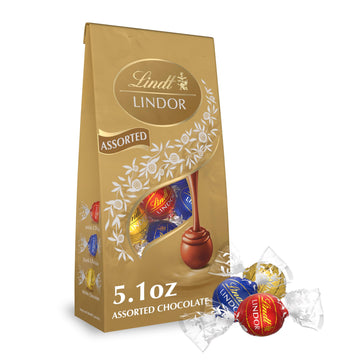 Lindt Lindor Assorted Chocolate Candy Truffles With Smooth, Melting Truffle Center, Chocolate For Holidays, 5.1 Oz. Bag (6 Pack)