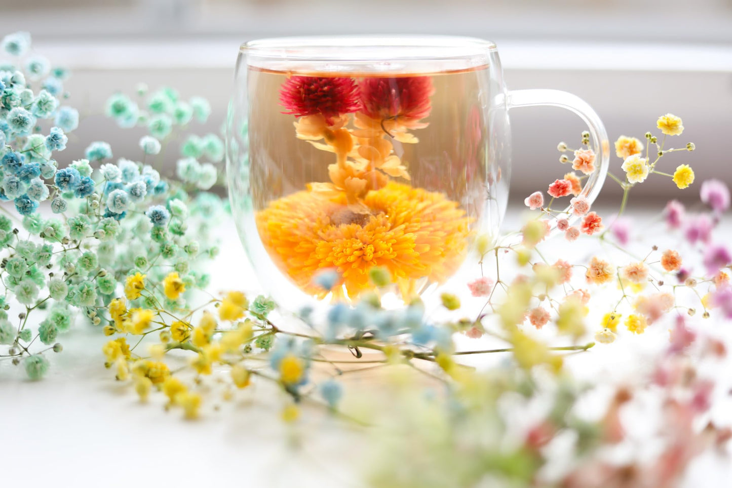 Teabloom Caffeine-Free Blooming Teas Gift Canister - 12 Assorted Flowering Teas