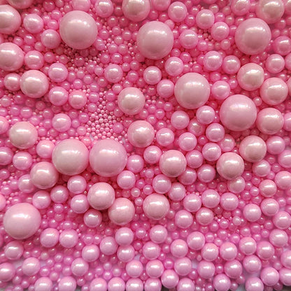 Homankit Edible Pink Pearl Sugar Sprinkles Candy Mixing Size Baking Cake Decorations Cupcake Toppers Cookie Decorating Wedding P